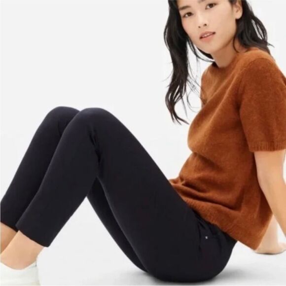 Everlane The Side-Zip Stretch Cotton Pant Black Work Pants Size 10 - Picture 1 of 8